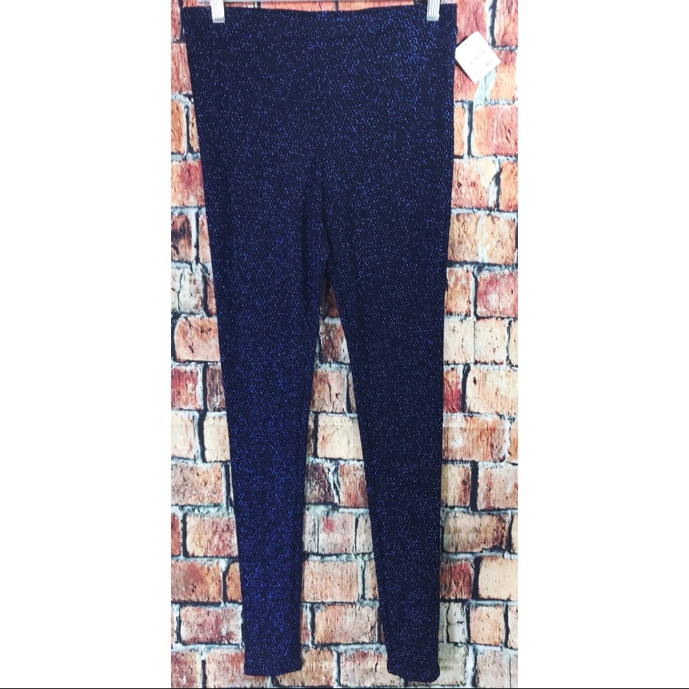 Leith Nordstrom Womens Black Royal Blue Legging